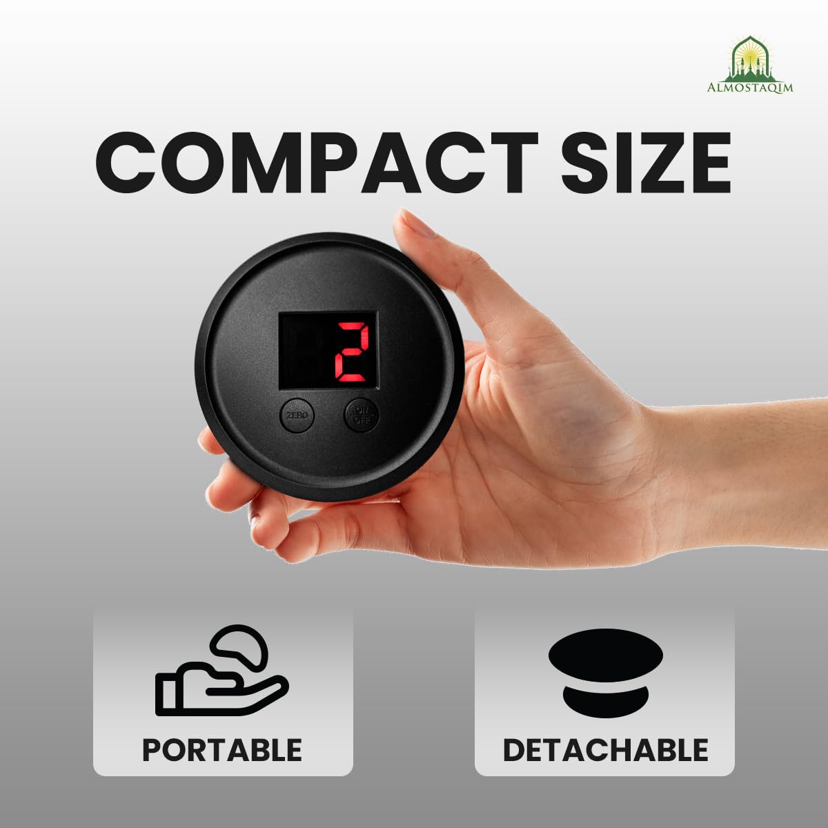 Almostaqim Smart Rakaat Counter - Magnetic Islamic Counter with Sensor - Lightweight, Compact, Detachable & Portable - Rechargeable via USB-C - Digital Muslim Prayer Counter for Home, Mosque or Travel