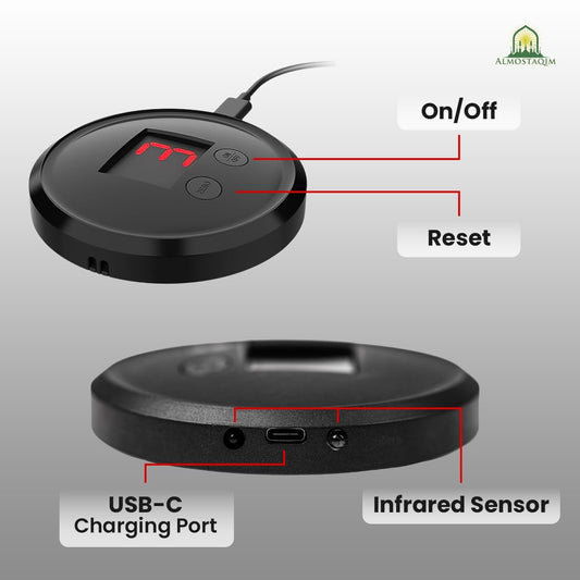 Almostaqim Smart Rakaat Counter - Magnetic Islamic Counter with Sensor - Lightweight, Compact, Detachable & Portable - Rechargeable via USB-C - Digital Muslim Prayer Counter for Home, Mosque or Travel
