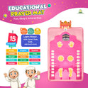 ALMOSTAQIM Educational Prayer Mat - Interactive Prayer Mats for Kids, Built-in Compass, 50 Touch-Sensitive Buttons, LCD Counter, Professional Quran Reciter - 47x27
