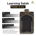 ALMOSTAQIM Educational Prayer Mat for Teens and Adults - Interactive Smart Prayer Rug - Step by Step Salah Guide, Position Indicator, Rakat Counter, Touch-Sensitive Buttons, Quran Reciter [Black]
