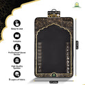 ALMOSTAQIM Educational Prayer Mat for Teens and Adults - Interactive Smart Prayer Rug - Step by Step Salah Guide, Position Indicator, Rakat Counter, Touch-Sensitive Buttons, Quran Reciter [Black]