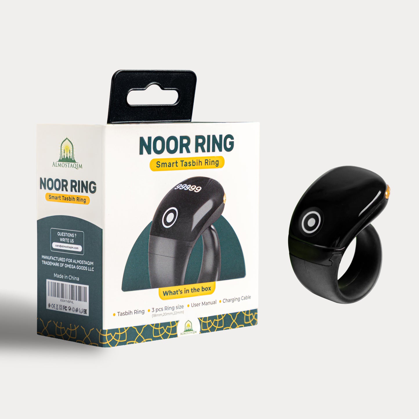ALMOSTAQIM Tasbih Counter Zikr Rings, Smart Tasbeeh, Electronic Digital Tasbih Rings Adjustable Sizes Finger for Muslims, Prayer, Reminder, Home