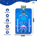 ALMOSTAQIM Educational Prayer Mat - Interactive Prayer Mats for Kids, Built-in Compass, 50 Touch-Sensitive Buttons, LCD Counter, Professional Quran Reciter - 47x27