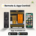 ALMOSTAQIM Azan Clock for Home - Athan Clock for Prayer with Sound, Daily Reminder, Quran Recitation & Explanations - Portable & Rechargeable - Mobile App & Remote Control - Kaaba Design